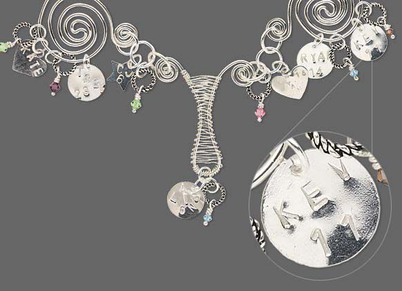 Stamped custom charm